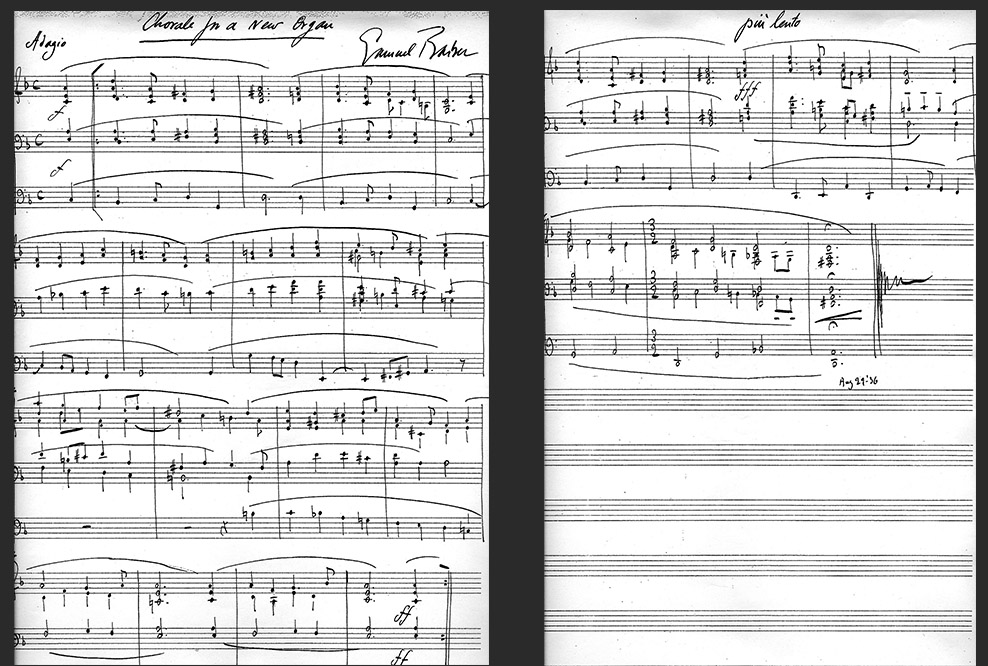 Samuel Barber's "Chorale for a New Organ" Presbyterian Historical Society